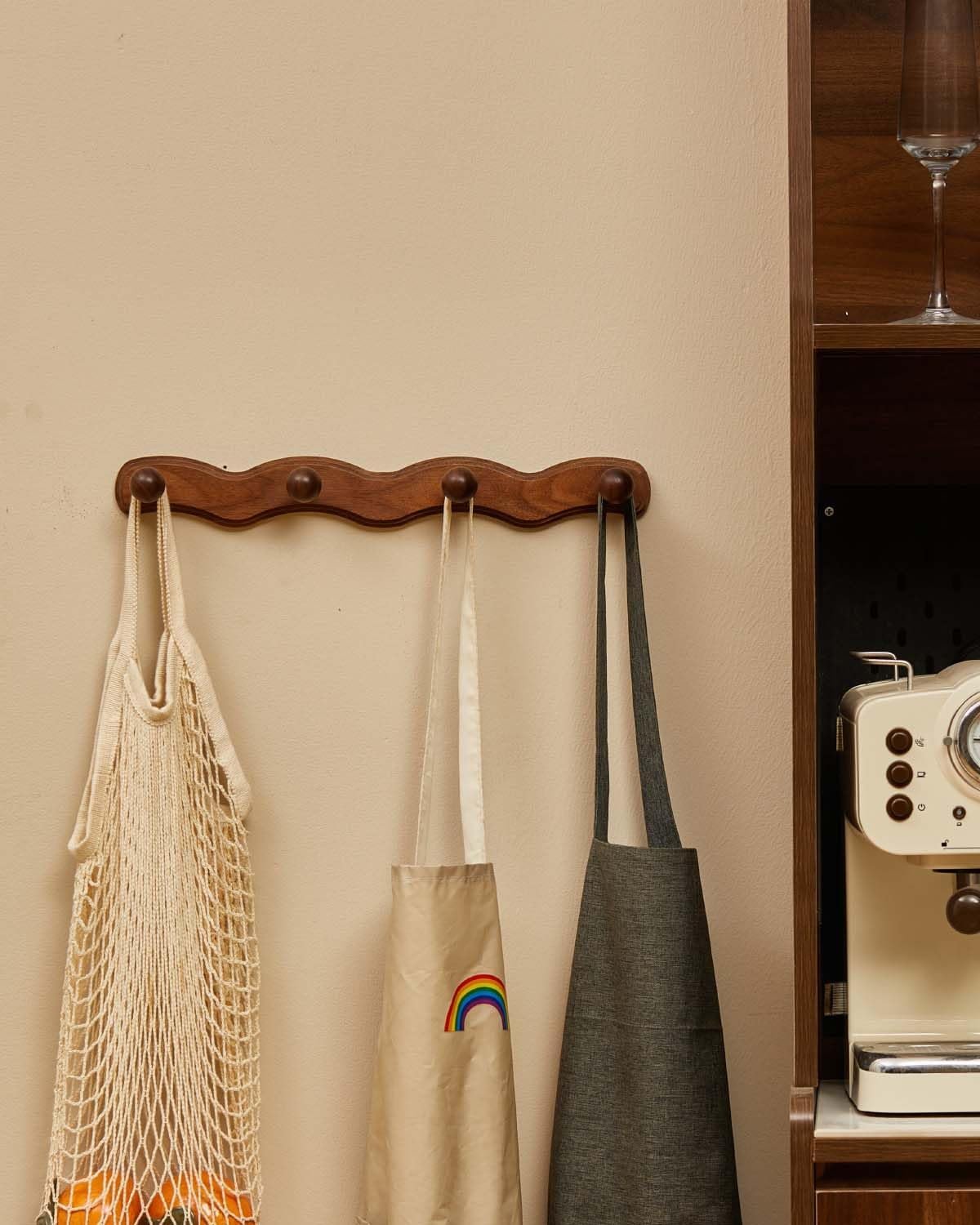Wood Coat Rack Wall Mount - 4Pack Walnut Coat Hooks for Hanging Clothes,Keys, Robes,Purse,Towels,Bags,Backpack, Modern Decorative Wall hooks Heavy Duty Hanger Organizer for Bathroom,Entryway & Bedroom - Image 2